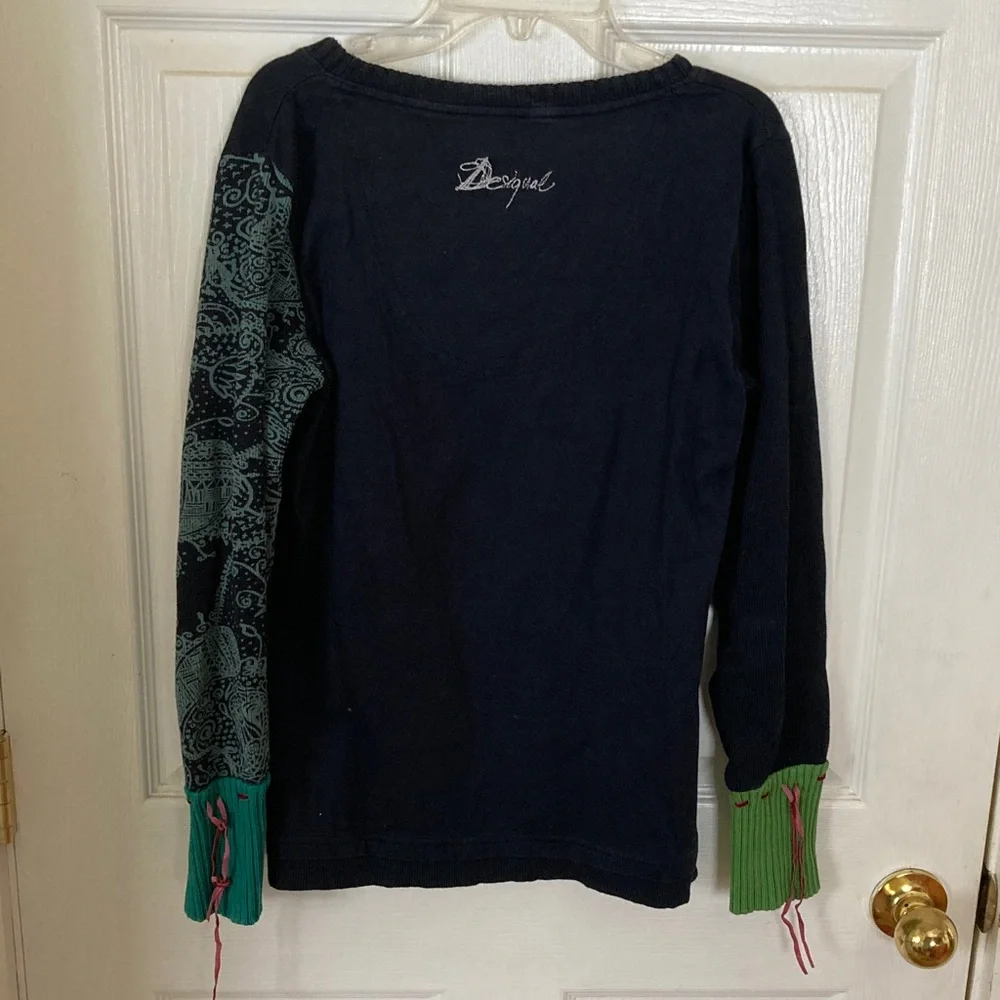 Desigual Navy Floral Long Sleeve Top - Picture 3 of 8